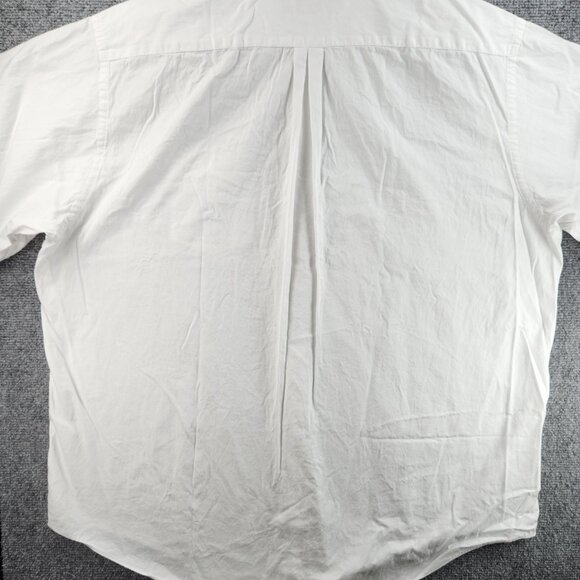 Brooks Brothers Button-Down Cotton XL White Mens Shirt Pocket Business Solid - Picture 15 of 16